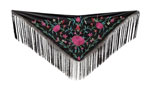 Black Small Shawl Embroidered in Colours to go to the Fair 90.909€ #50759M5NGFX